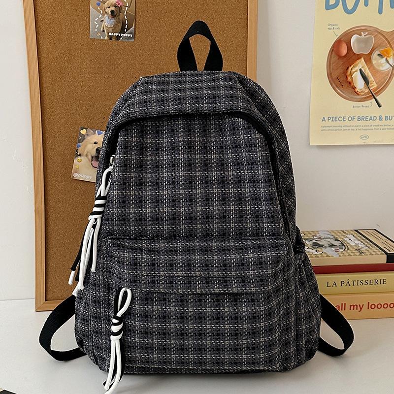 Children's Schoolbags Elementary School Students Junior High School Students Plaid Backpacks