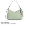 Coach Laurel Soft Litchi Grain Leather With Print Coated Canvas Shoulder Bag Large Women's Green CBH82-SVY6O