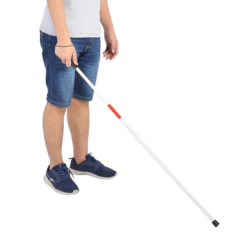 Folding Foldable Reflective Cane Crutch Portable Anti Shock Guide Walking Stick Blind People