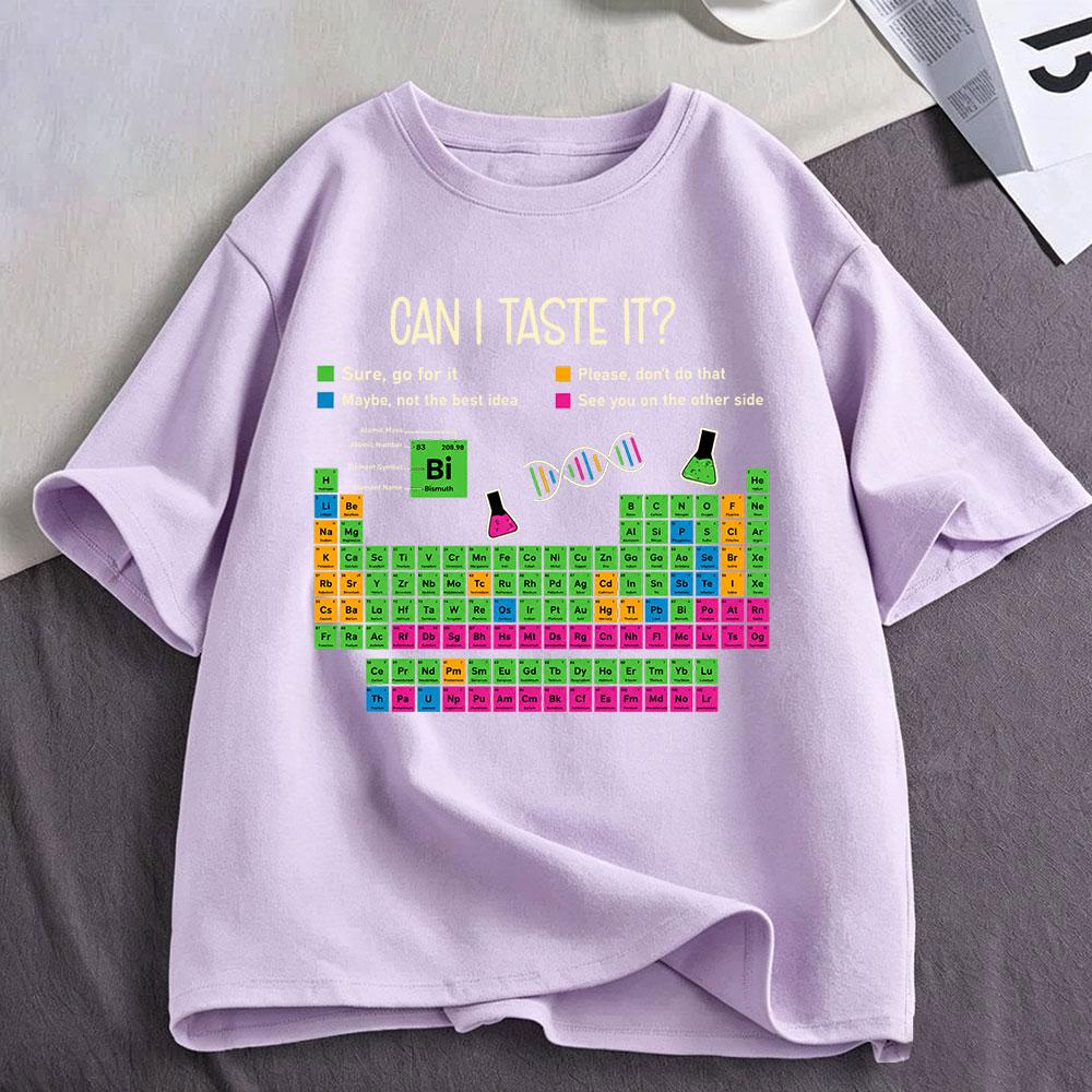 Can I Lick It Periodic Table Chart Science Teacher Funny Meme T Shirt Unisexs Unisex Fashion Cotton Oversized Short Sleeve TShirts