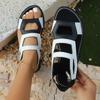 Fashion Ladies Shoes 2025 Fashion Elastic Band Women's Sandals Summer New Open Toe Casual Plus Size Color Matching Light Flat Sandals