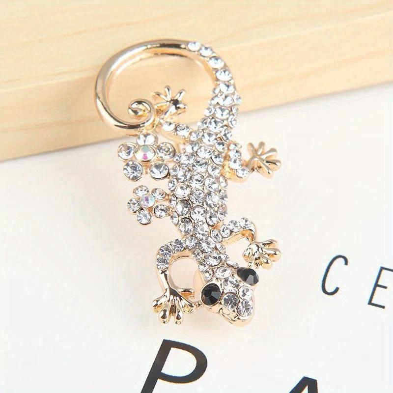 SKEDS Classic Women Men Vintage Crystal Lizard Badges Brooch Fashion Baroque Boutique Shining Pin For Ladies's Clothing Coat