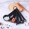 10pcs Black 15-250ml Volumetric Measuring Cup&Spoon Household Kitchen Seasoning Measuring Spoon with Scale Refined Cooking Acces