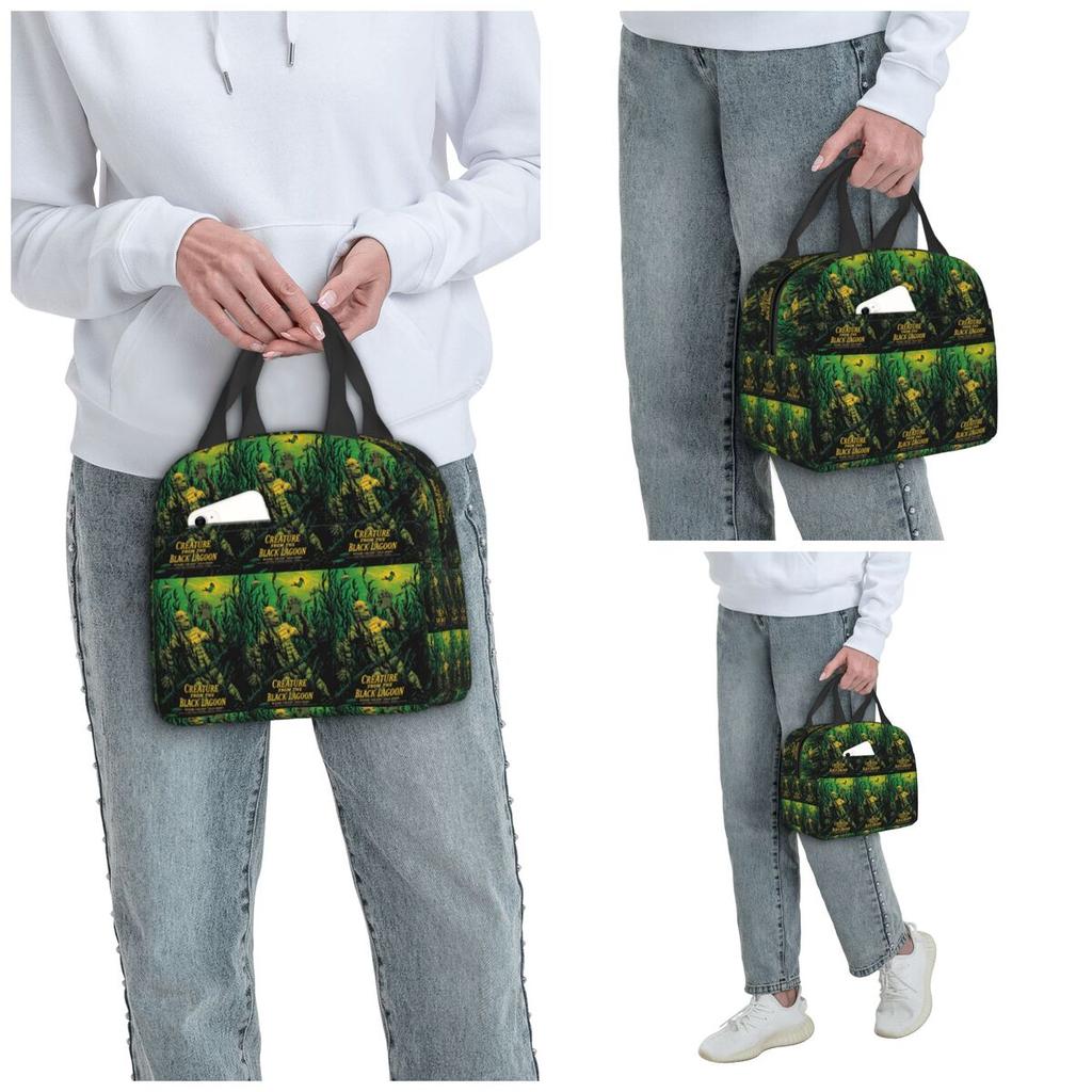 Creature From The Black Lagoon Halloween Monster Insulated Lunch Bag for Kids School Cooler Thermal Food Box Tote Lunch Boxes