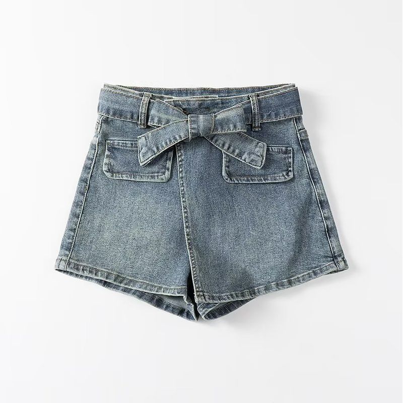 

Fashion Wind 2023 Summer New Arrival Fashion Women s Fashion Clothing Easiest for Match Series Belt Irregular Denim Short Pantskirt Blue XL