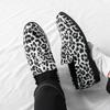 Men Leopard Print Loafers Leather Individuality Formal Business Flats Shoes Color Wedding Dress Prom Shoes Over Sized