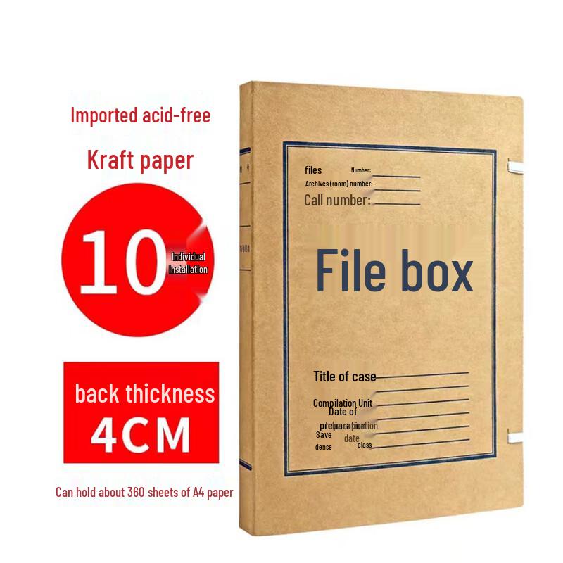 Luxi Kraft Paper File Boxes, 10-Pack