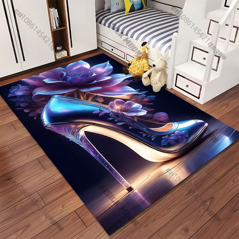 Elegance beauty shoe floral design carpet Yoga living room room decor children's crawling mat doormat area rug games mat