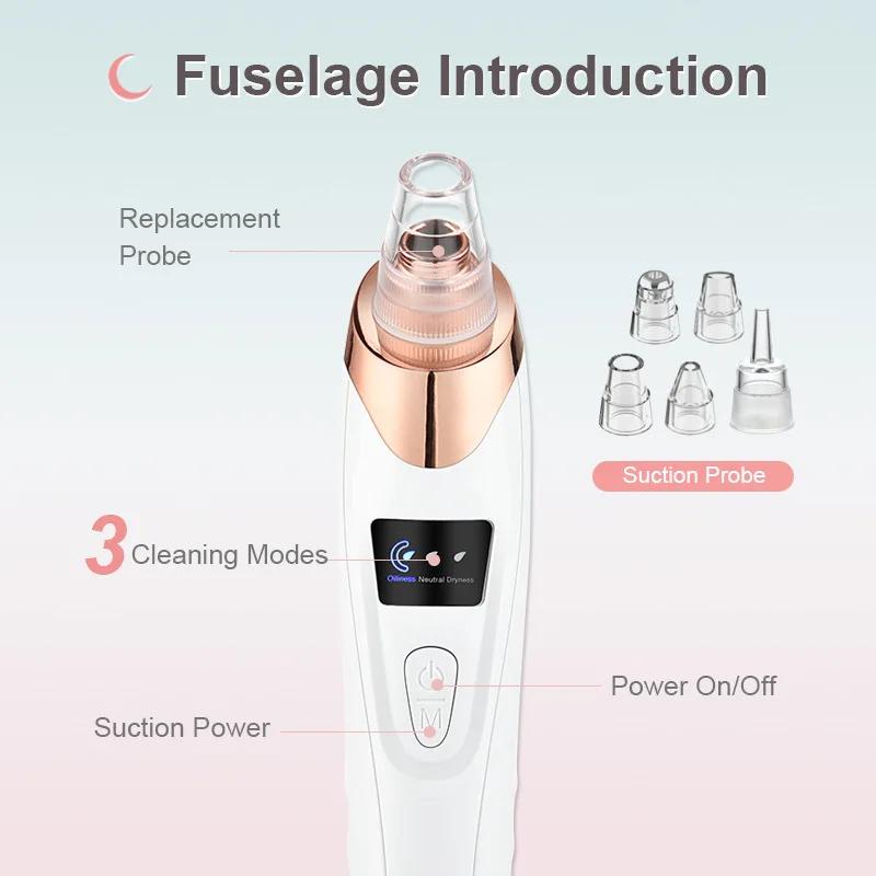 Electric Vacuum Suction Blackhead Remover Facial Pore Cleaner Comedone Spot Acne Pimple Blackhead Extractor USB Rechargeable