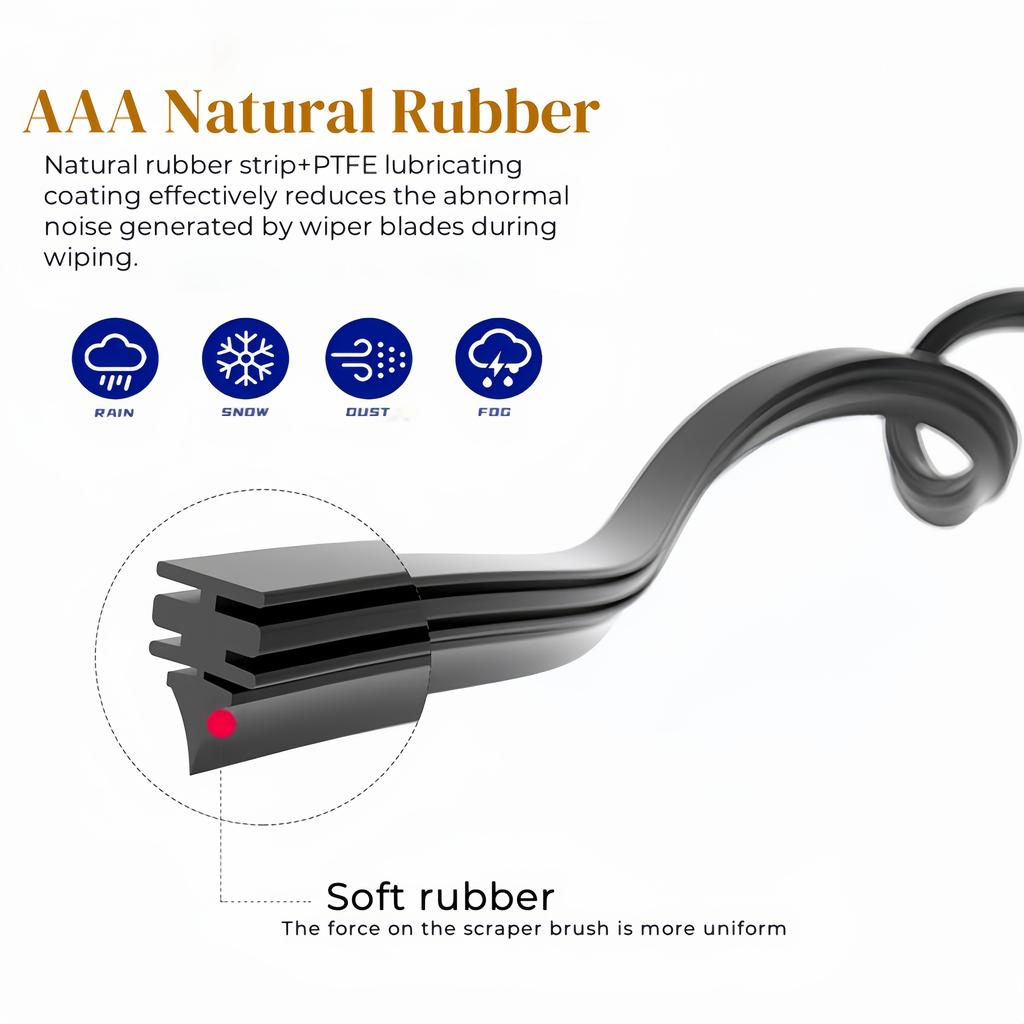 Set of Front And Rear Wiper Blades Suitable for Peugeot 207 Hatchback from 2006-2014, Including Windshield Sizes of 66.04cm, 43.18cm, And 40.64cm
