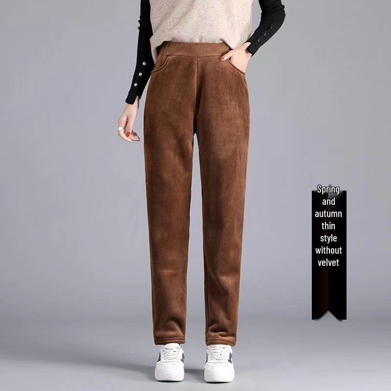 

Women s Fleece-Lined Corduroy Pants - Autumn/Winter Loose Fit with Lambswool - Velvet or Non-Velvet Options S (suggested for 80-90 jin)