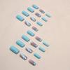 Medium and long European square blue current glitter diamond ins fake nail finished wear nail finished nails