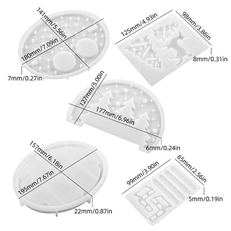 Creative Silicone Molds Kit For Handmade Resin Crafts Including Hollow House Candle Stand And Street Light
