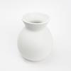 Solid White Ceramic Vase 8 Inch Round Decorative Flower Holder Indoor Use Minimalist Design Home Decor