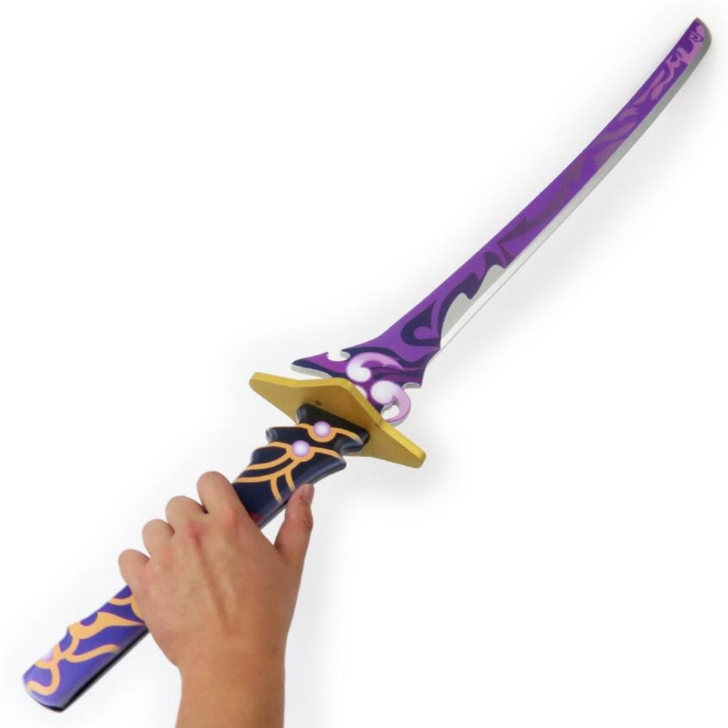 100cm Genshin Impact Katana Beelzebul Sword Anime Raiden Shogun Cosplay Prop Ninja Knife Real Japanese Katana Samurai Sabre Toy