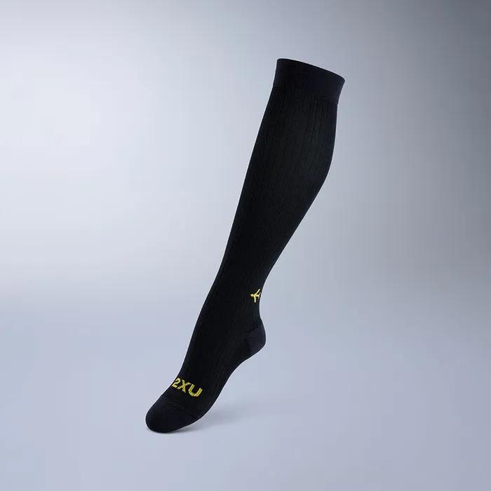 (Unisex) Flight Bamboo Charcoal Comp Socks_UA7499EBLK-YLW