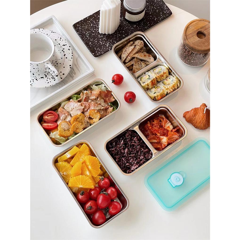 Stainless Steel Fresh-keeping Bento Box Compact On Go Snacking 304 Stainless Steel Fresh-keeping Box