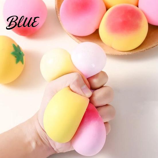 Peach Fidget Toy Juicy Stress Relief Simulation Pink Yellow Squeeze Decompression Fruit Shape Sensory Slow Rebound