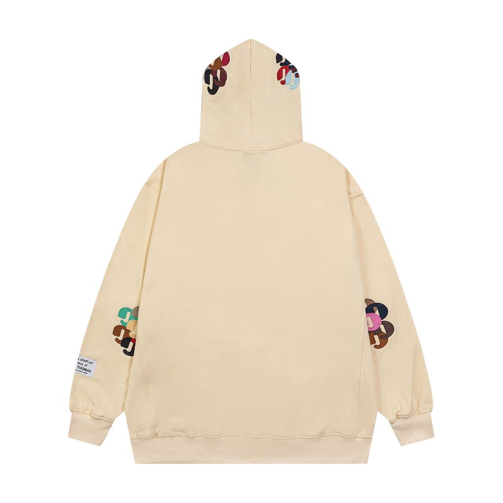 Cross-border European and American trendy brand GALLERY DEPT splash ink letters embroidered hooded sweatshirt for men and women, high street