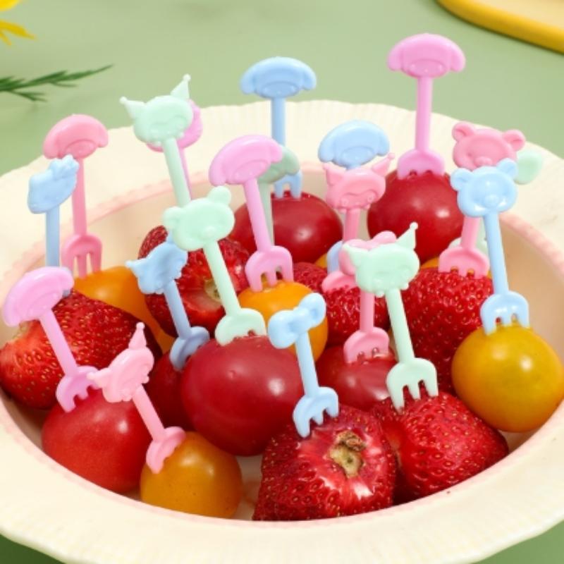 Forchettine da frutta da cartone animato Stuzzicadenti Simpatico animale Selezione cibo Mini decorazione per portapranzo Strumento integrativo alimentare per bambini