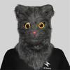 Maschera da Gatto Realistica con Bocca Mobile Maschera Animale con Testa Mobile Costume Cosplay