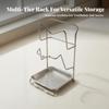 Pot Lid Rack with Drain Tray Countertop Pot-Lid Board Holder Vertical