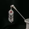 New Chinese Style National Tide Hairpin Minority Wind Hanfu Court Shaking Turquoise Hollow Flowers Tassel Hairpin