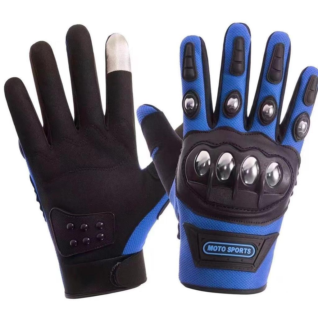 Men's Motorcycle Riding Gloves with Stainless Steel Hard Shell and Anti-Fall Protection for Mountain Biking