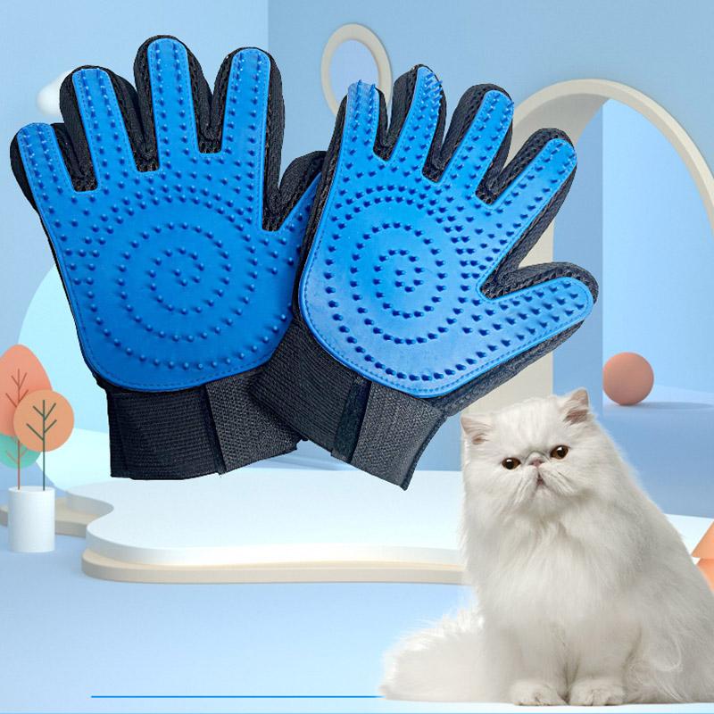 2Pcs Cat Grooming Glove For Cats Wool Glove Pet Hair Deshedding Brush Comb Glove For Pet Dog Cleaning Massage Glove For Animal
