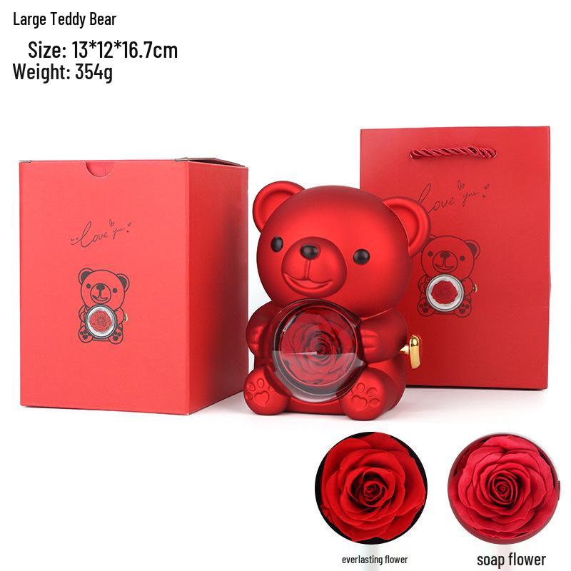 Cross-border Hugging Bear Eternal Rose Jewelry Box