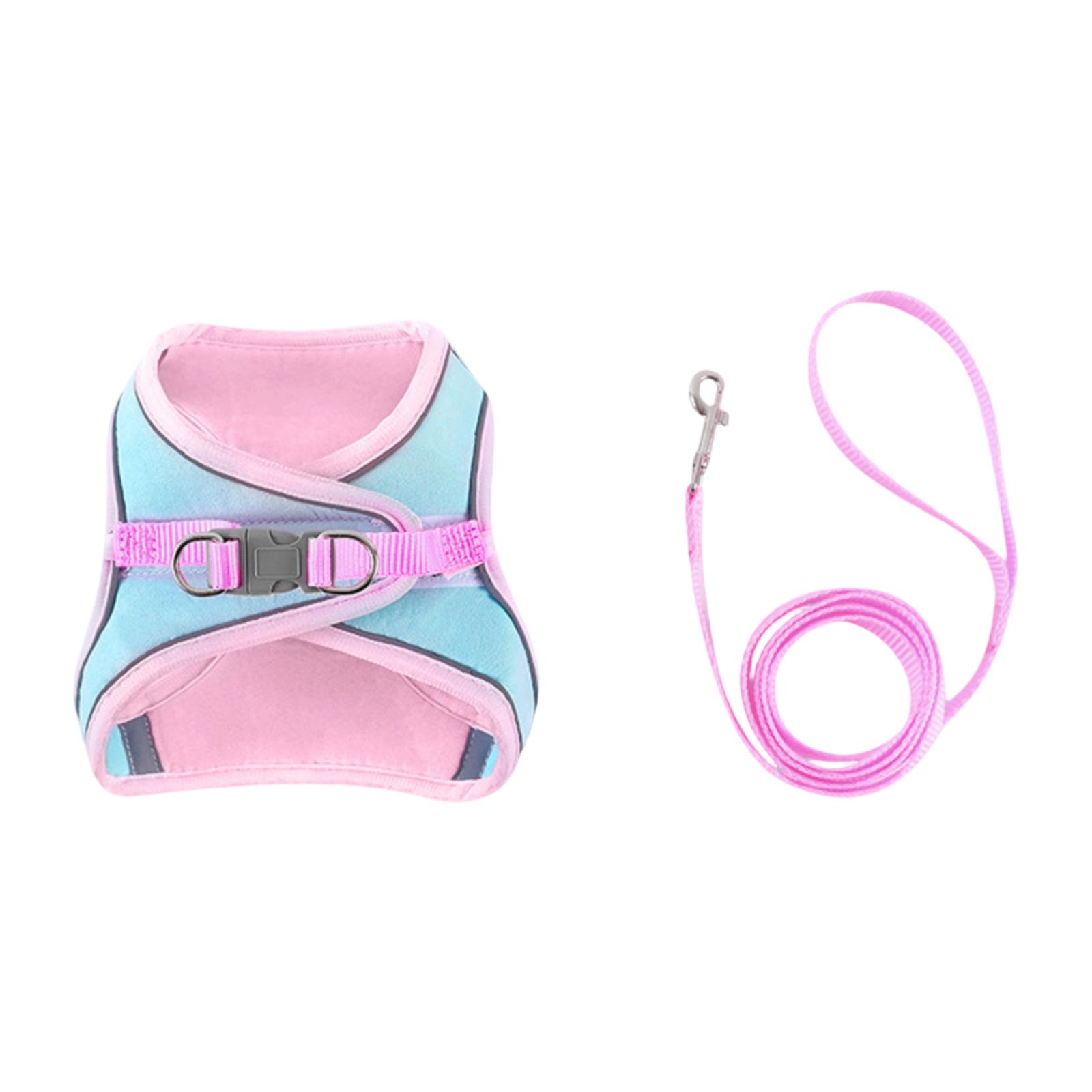 

Adjustable Cat Harness Vest with Leash Set Soft Breathable Mesh Material Lightweight Secure Fit for Small Pets Walking Training XXS