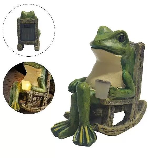 SCOCCA Frog Solar Night Solar Frog Solar Night Sunlight Charging Cute Decorative Light for Garden Landscape Decoration Gift Light, Lamp, Light,