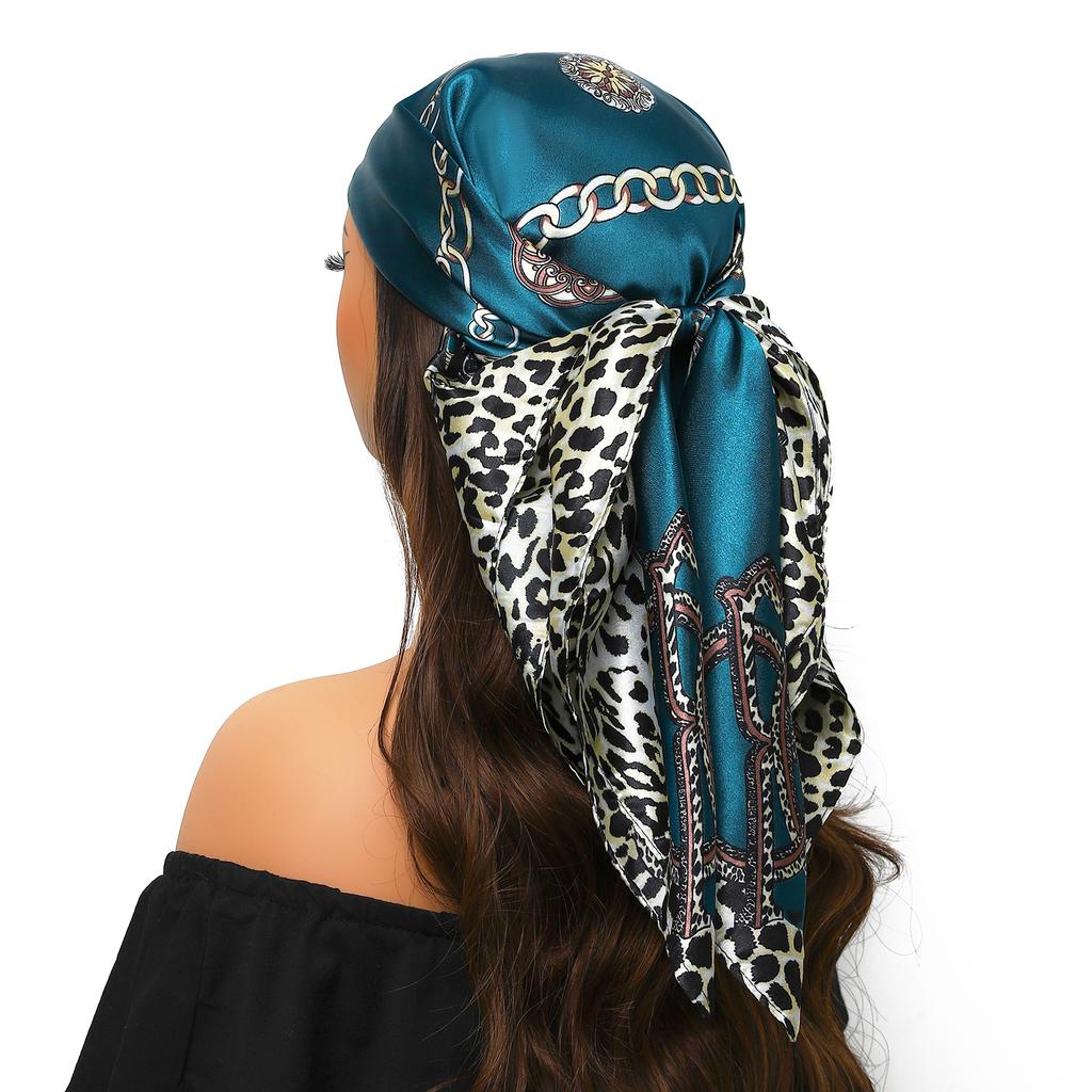 90*90cm Silk Scarf Scarftop Headwraps For Woman Fashion Four Seasons Hair Accessories Hijab Foulard Bandana Femme Headscarf