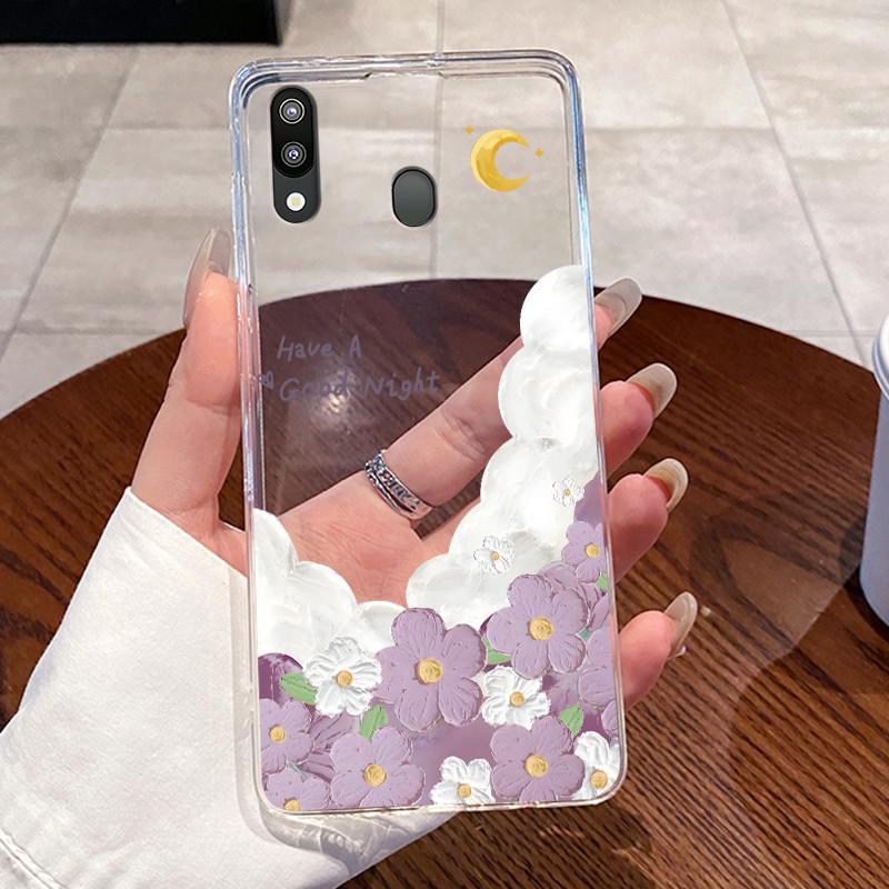Casing For Samsung Galaxy M20 M205F SM-M205G Case Aesthetic Fashion Cute Cat Soft Silicone Back Cover Transparent TPU Phone Case