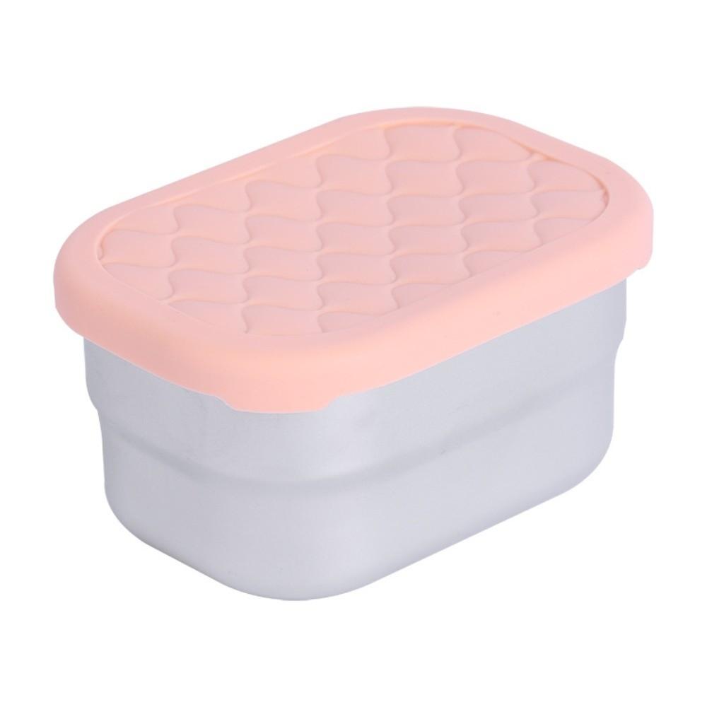 New Stainless Steel Food Container Reusable Silicone Lid Snack Container Sealed Multi-purpose Fruit Storage Box