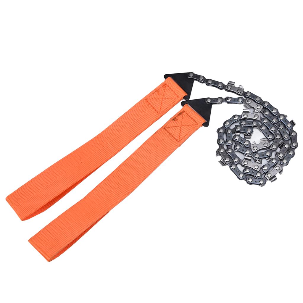 24 Zoll Outdoor Taschenkettensäge Survival Reißsäge Handsäge Kettenwerkzeug zum Holzschneiden Orange