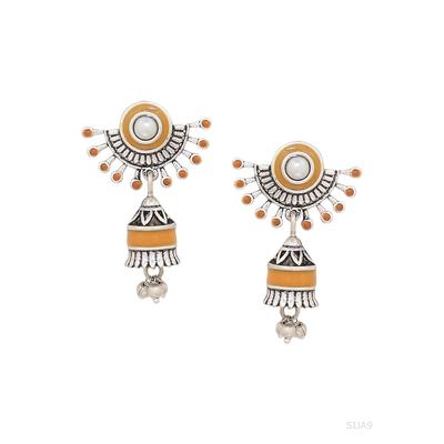 Voylla Sanwari Bell Motif Jhumka Earrings for Women and Girls