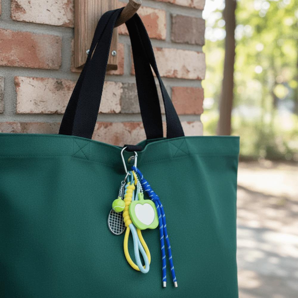 Med Spegel Tennisracket Nyckelring Nyckelring Sportig Stil Väskberlocker Födelsedagspresent