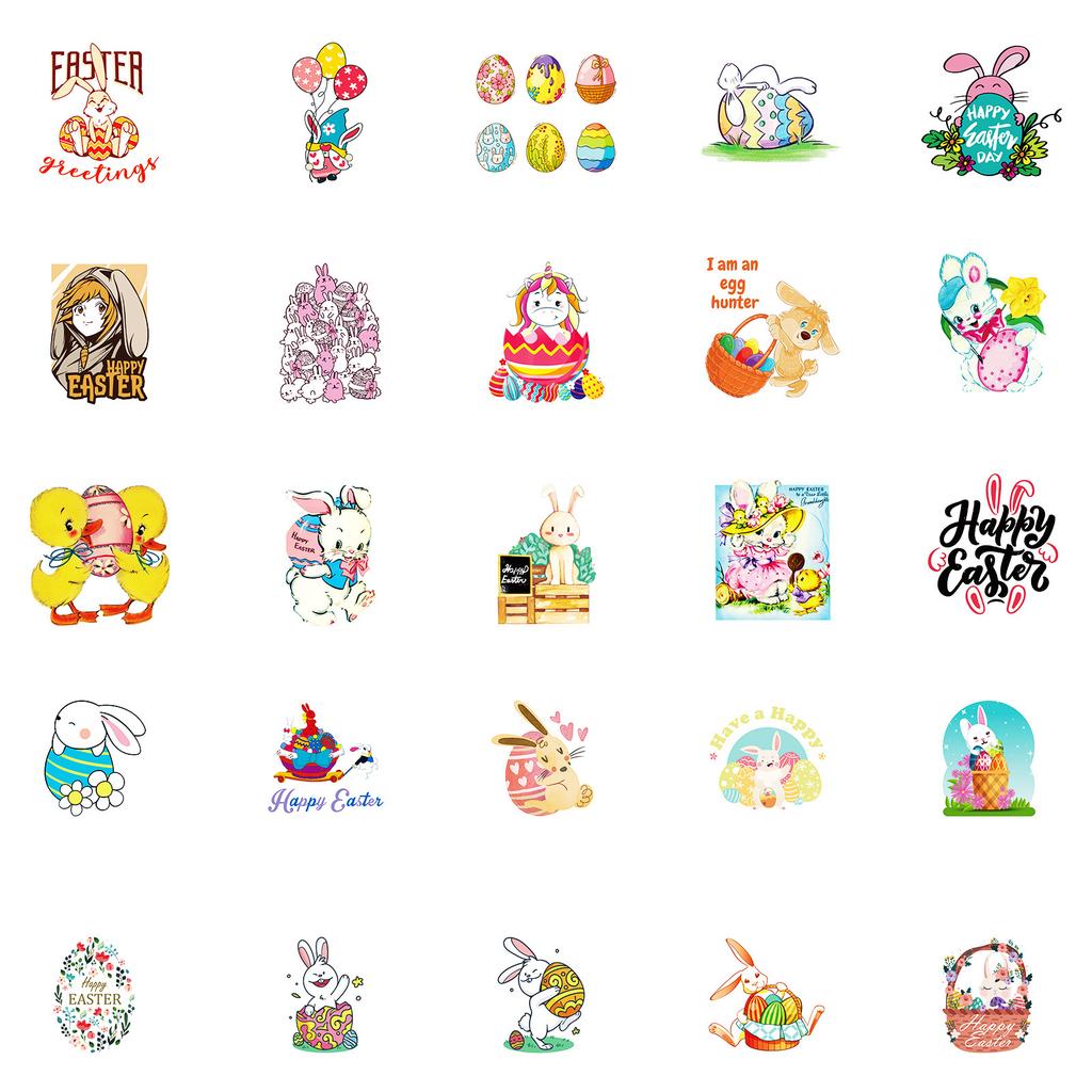 50 Cute Hand-Painted Rabbits Easter Series Diy Easter Gifts Peripherals