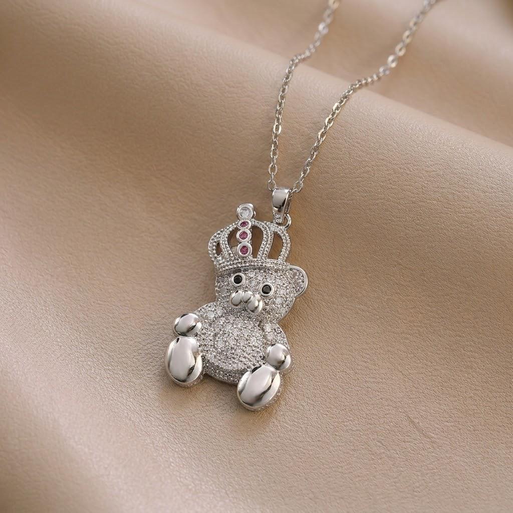 European & American Style Colored Zircon Bird & Butterfly Pendant Clavicle Necklace for Women
