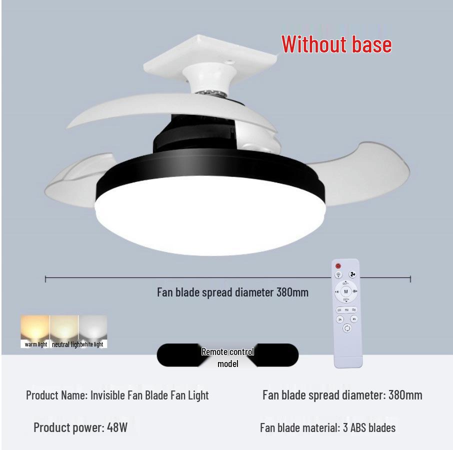 Kompletne LEDowe światło wentylatorowe z gwintem E27 do sypialni i restauracji