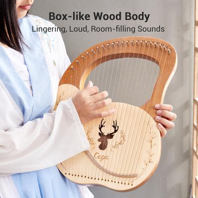 Cega 21 Corde di Metallo Lyre Harp Box Lyre Harp Topboard in Abete Mogano Backboard Strumento a Corde
