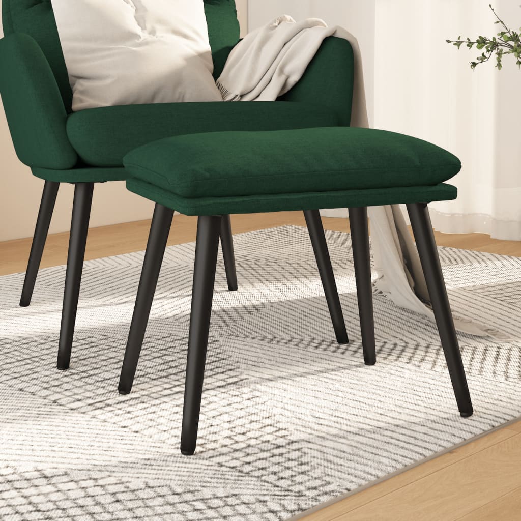 Footstool Dark Green 45 X 29.5 X 35 Cm Fabric