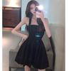 French Hepburn Style Neck Sling Dress Women's Summer New First Love Coffee Break Waist Fluffy Skirt