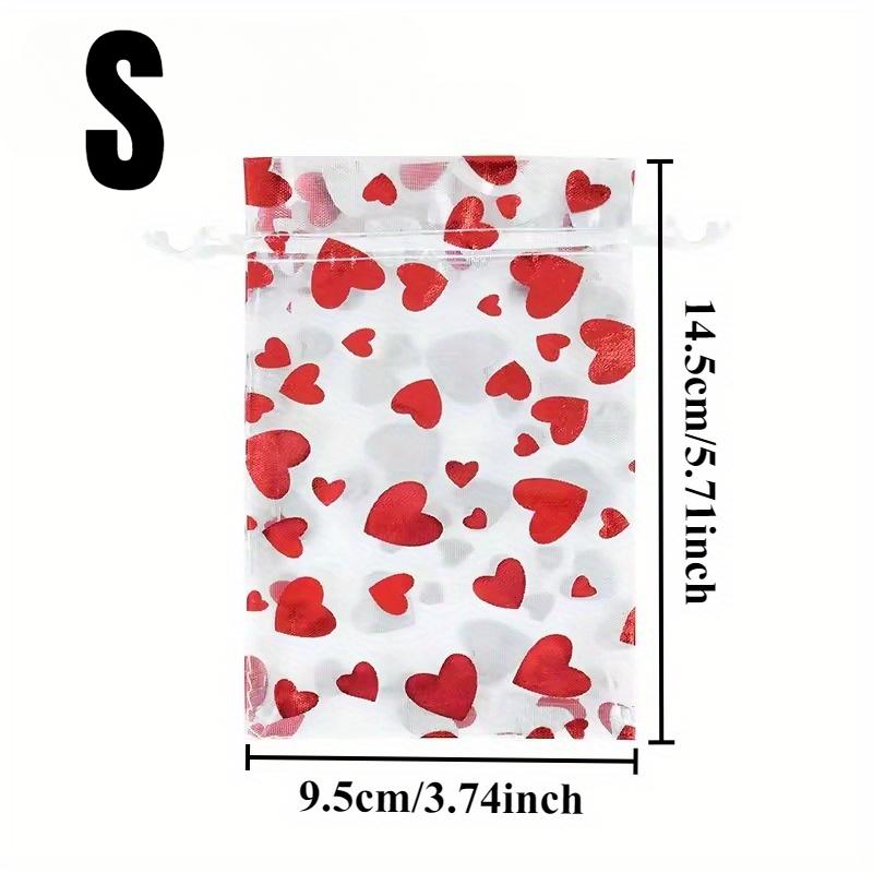 

Valentines Day Organza Bags Heart Drawstring Organza Bag Candy Jewelry Valentine s Day Wedding Party Gift Packaging Bags 10PCS