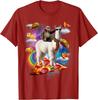 Bradipo che cavalca un lama nella Galassia della Pizza Taco Maglietta Grafica Divertente Casual Unisex Maglietta da Viaggio
