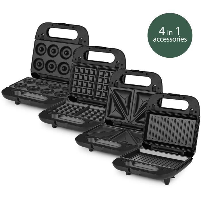 Appareil à croque-monsieur 4 en 1 WEASY - JOY600 - 4 plaques interchangeables - Revêtement anti-adhésif - 750W