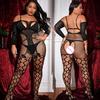 Leopard Women Body Stockings Sexy, Exotic Dancer Fishnets Lingerie Glow Party, Fishnet Bodysuit Rave Outfits Club Plus Size