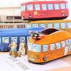 Large Capacity Cute Pencil Bag Creative Cartoon School Bus Children's Gift Office School Supplies Canvas Pencils Box Stationery