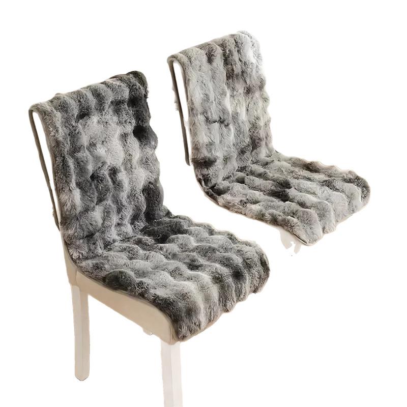 Non-Slip Faux Rabbit Fur Chair Seat Cushion for Bedroom & Study